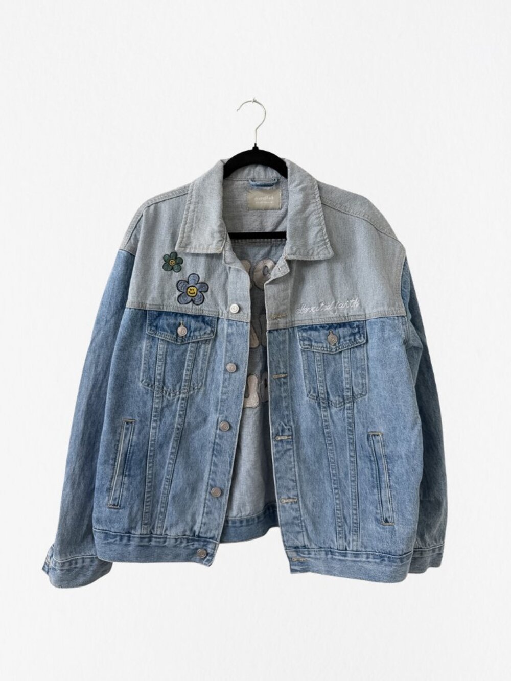 Elevated Faith More Than Enough Embroidered Denim Jean Jacket